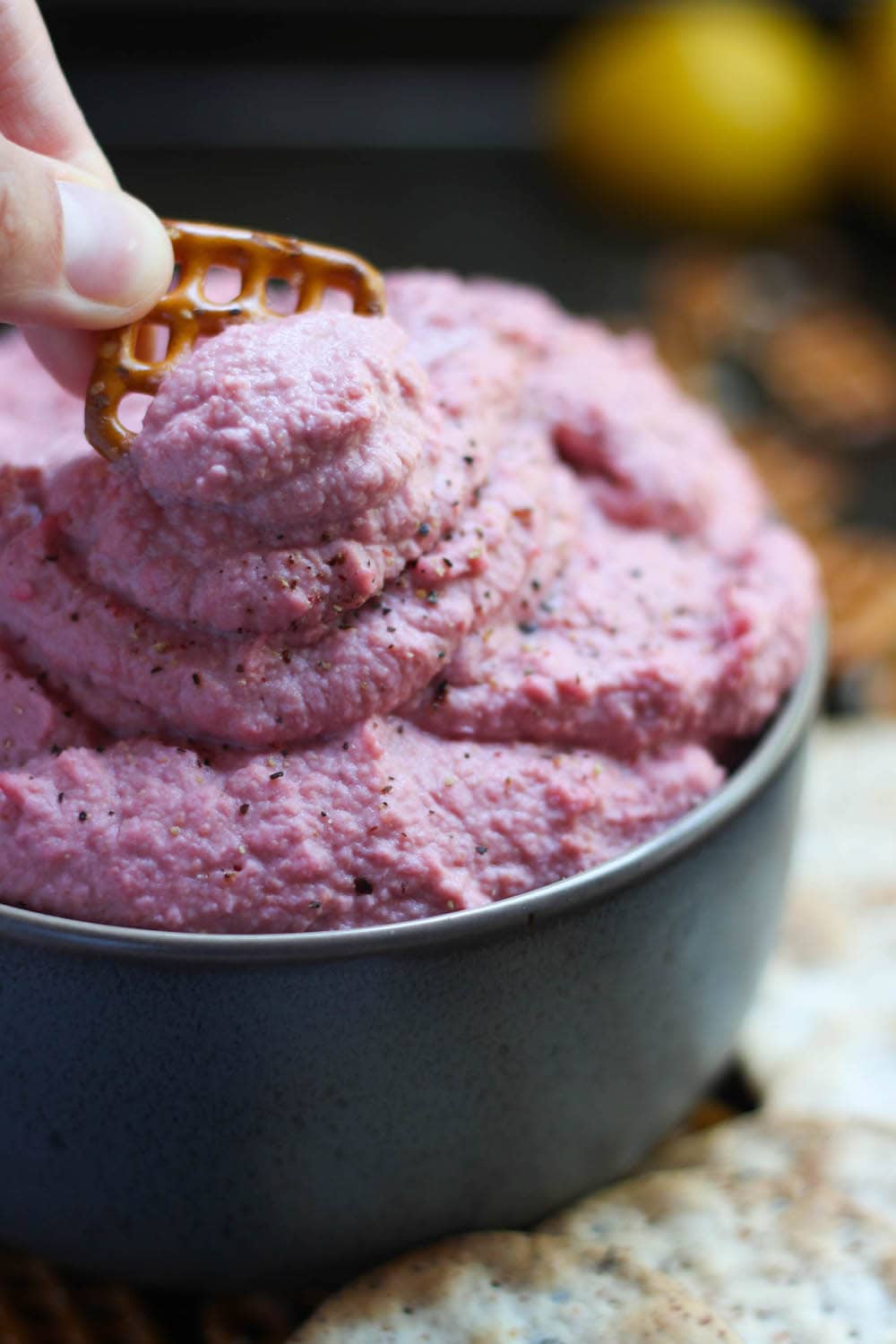 Oil Free Beetroot Hummus Recipe