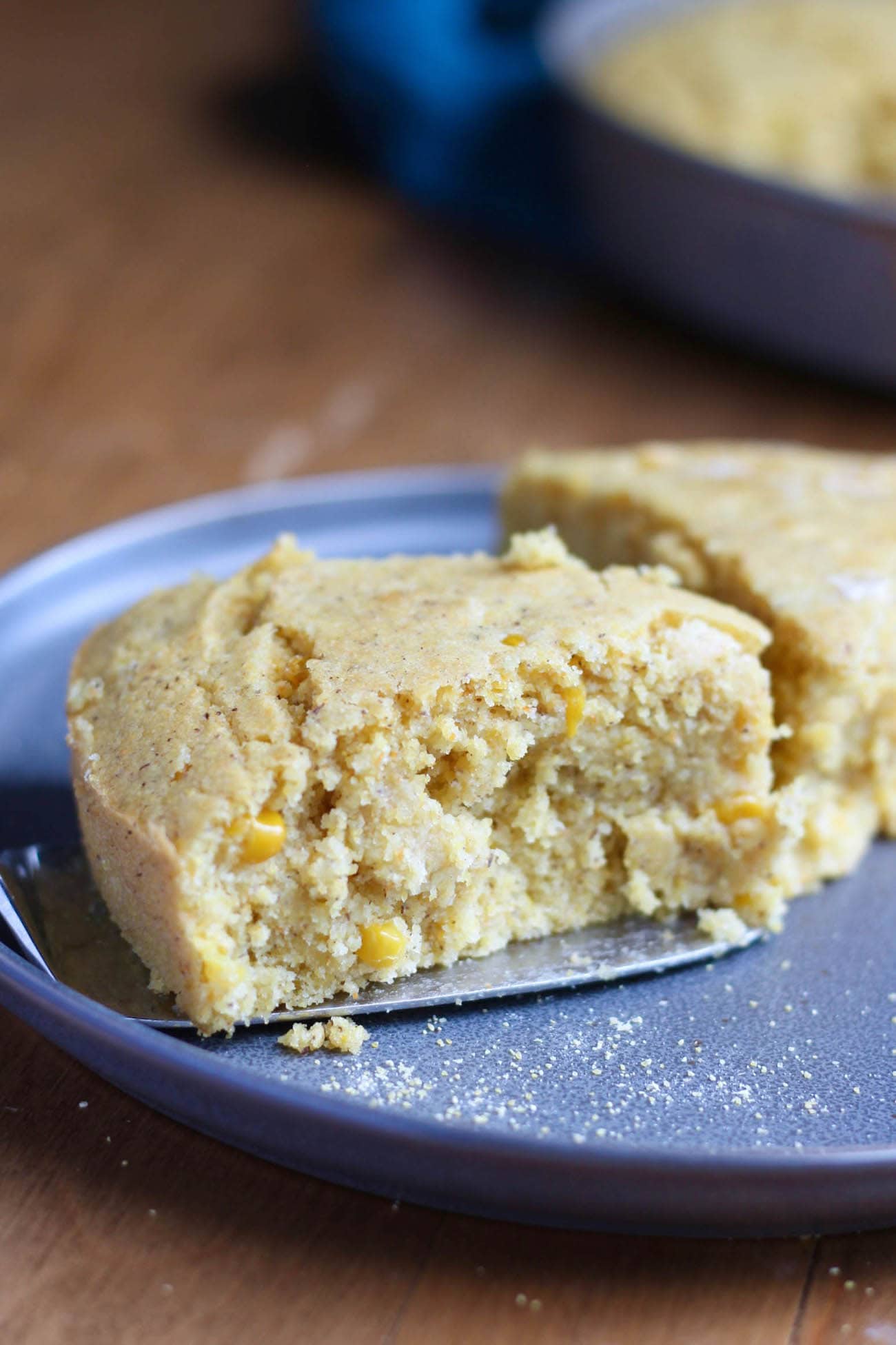 Vegan Creamed Corn Cornbread on plate