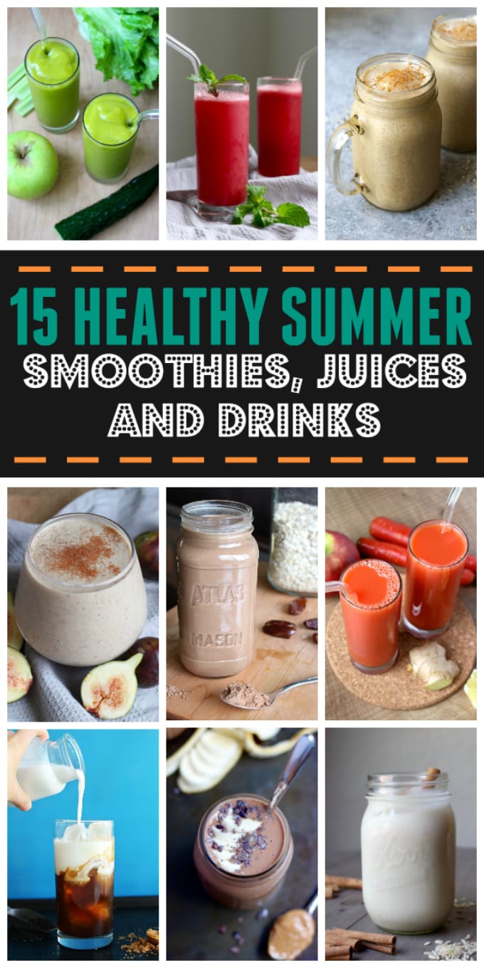 Healthy Summer Smoothies, Juices and Iced Drinks