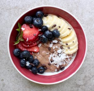 Chocolate banana yogurt pudding