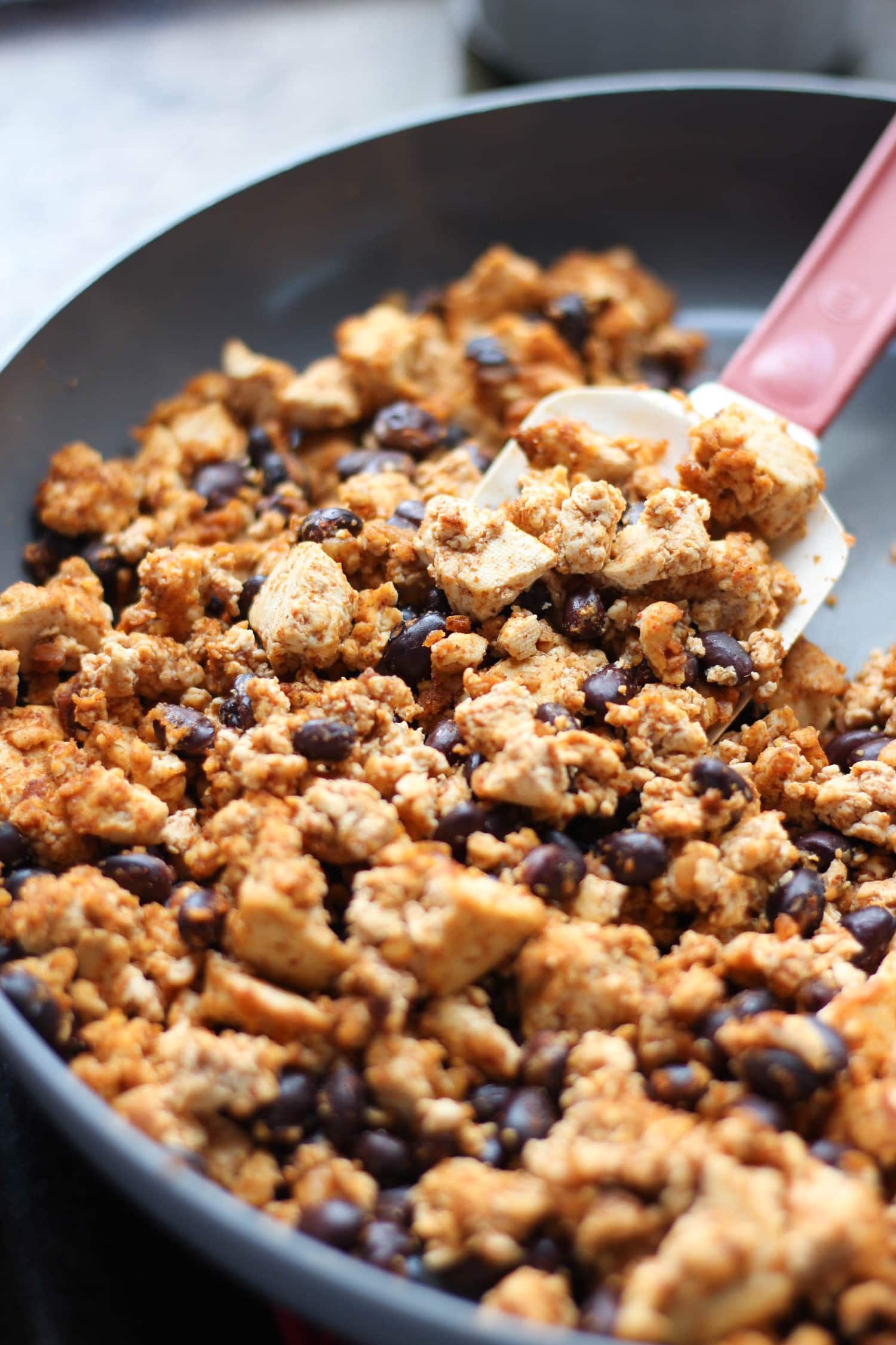 Ground taco tofu with black beans