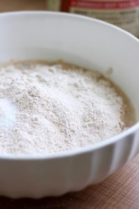 whole wheat flour and salt in a mixing bowl