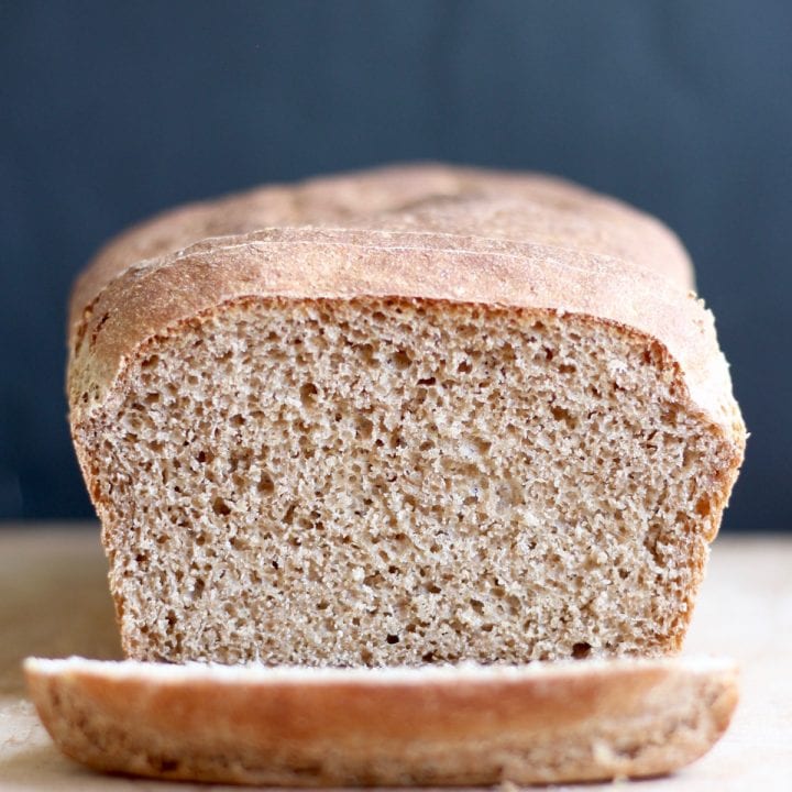 No Knead Whole Wheat Vegan Sandwich Bread