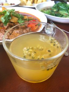 Vegan passion fruit juice