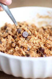 peanut butter oatmeal chocolate chip cookie batter