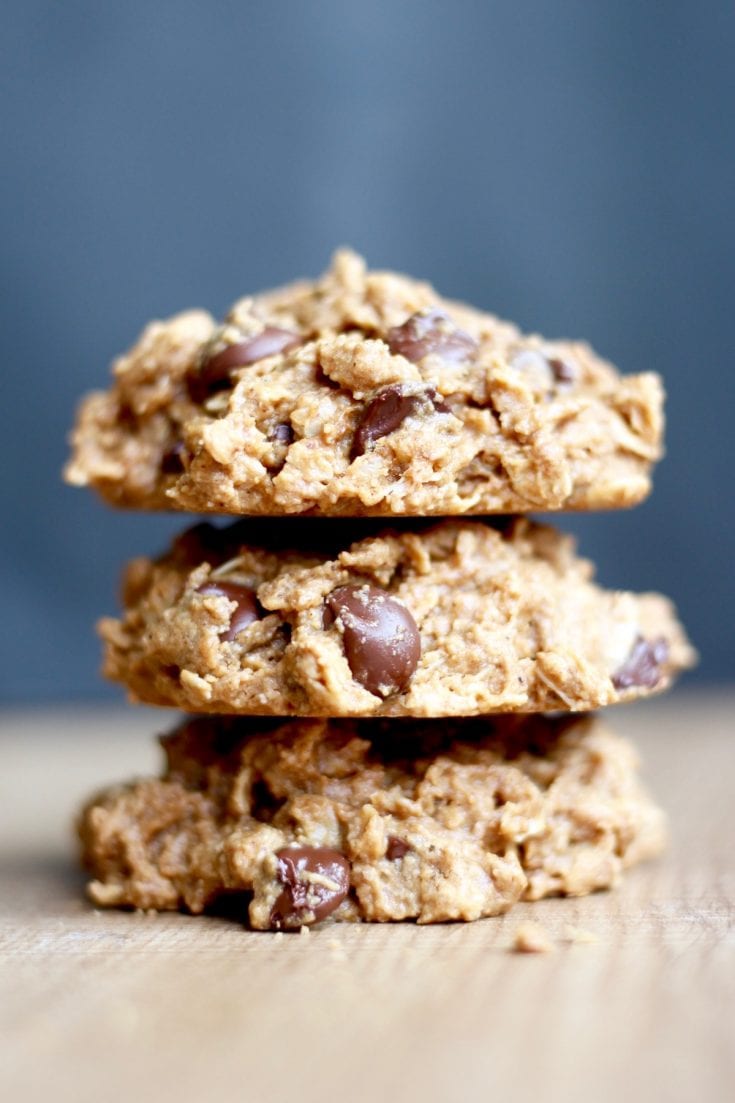 Peanut Butter Oatmeal Chocolate Chip Cookies (Vegan + GF)