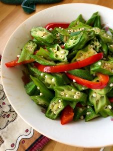 okra and bell pepper