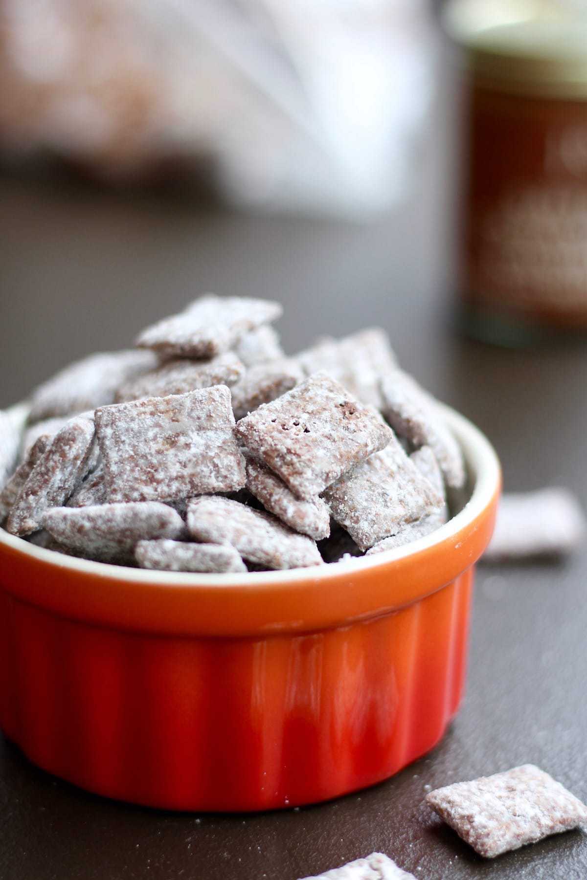 a bowl of vegan puppy chow