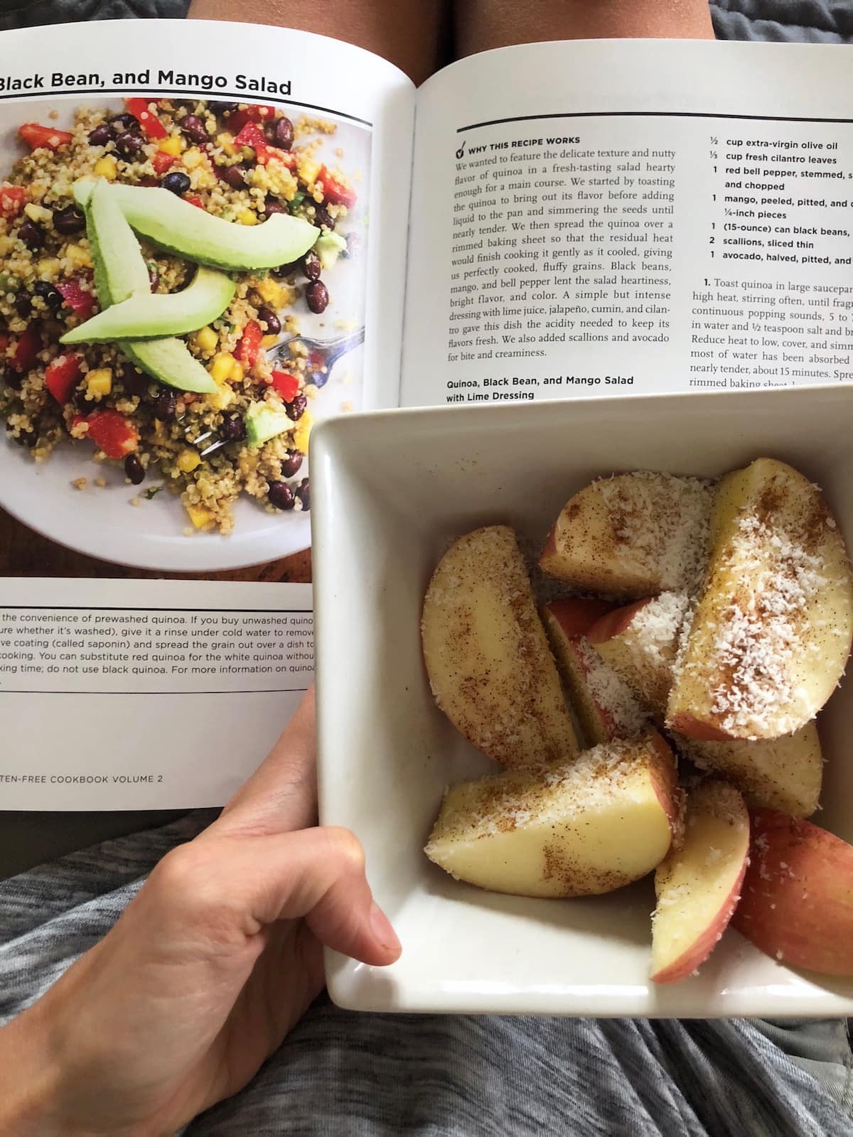 Apple, cinnamon and coconut flakes