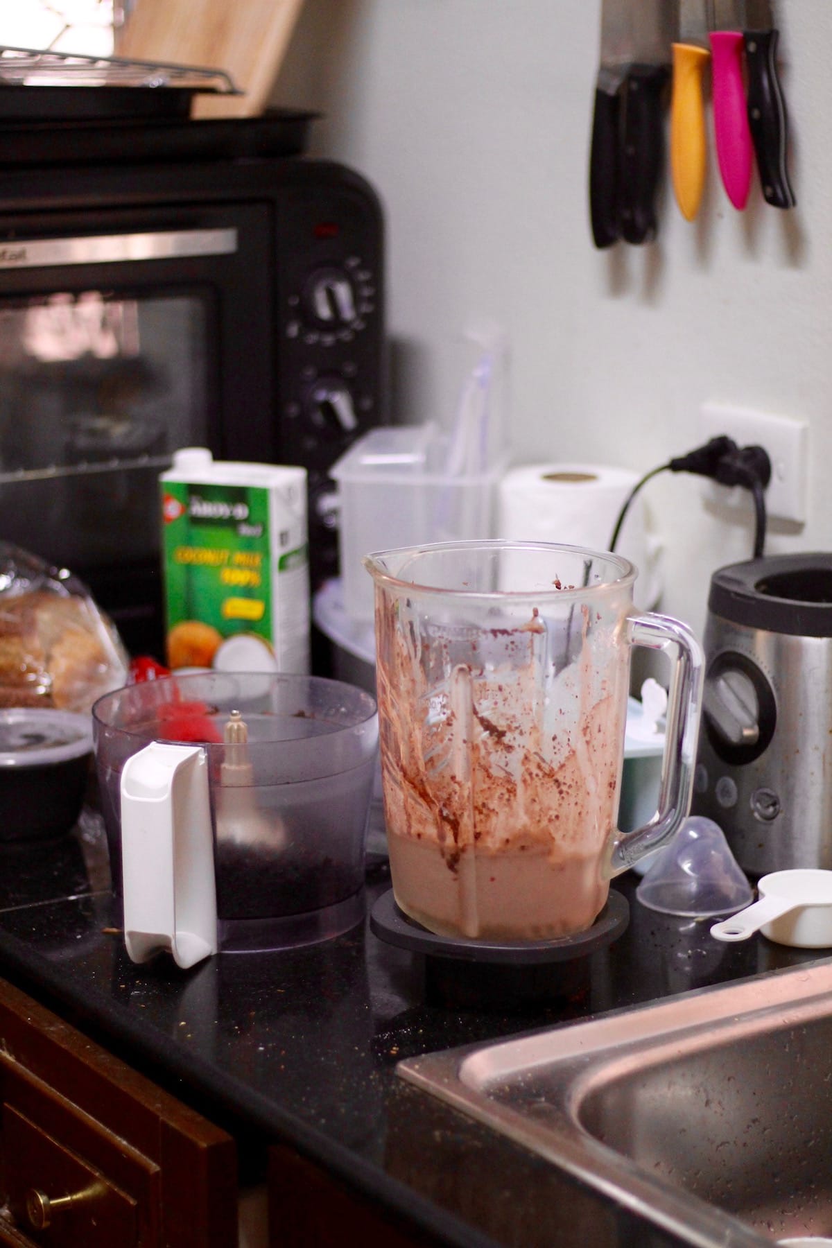 a messy kitchen after making fudgesicles