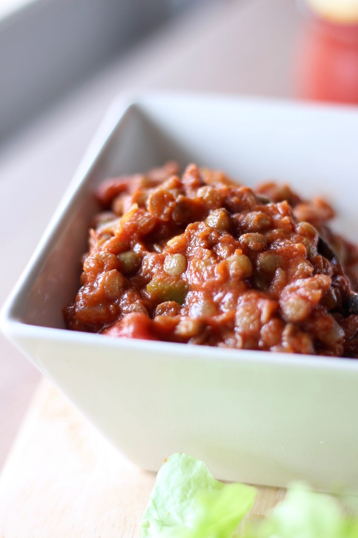 lentil sloppy joes in a bowl