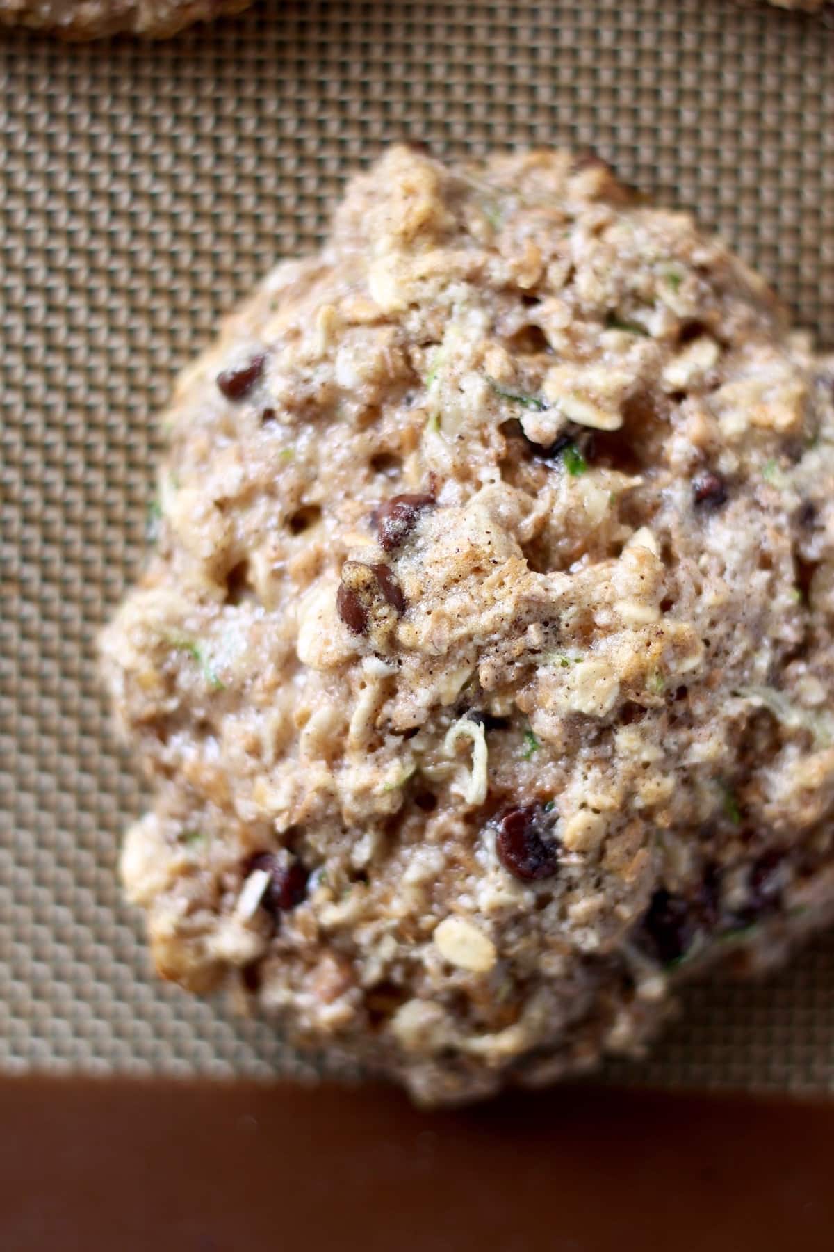 chocolate chip studded zucchini oatmeal cookies