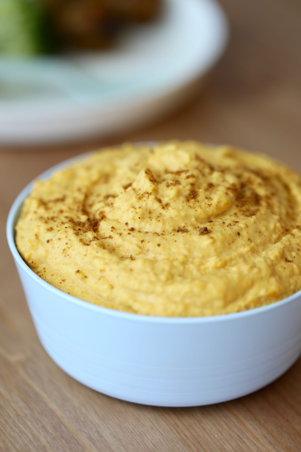 cumin sprinkled carrot curry hummus