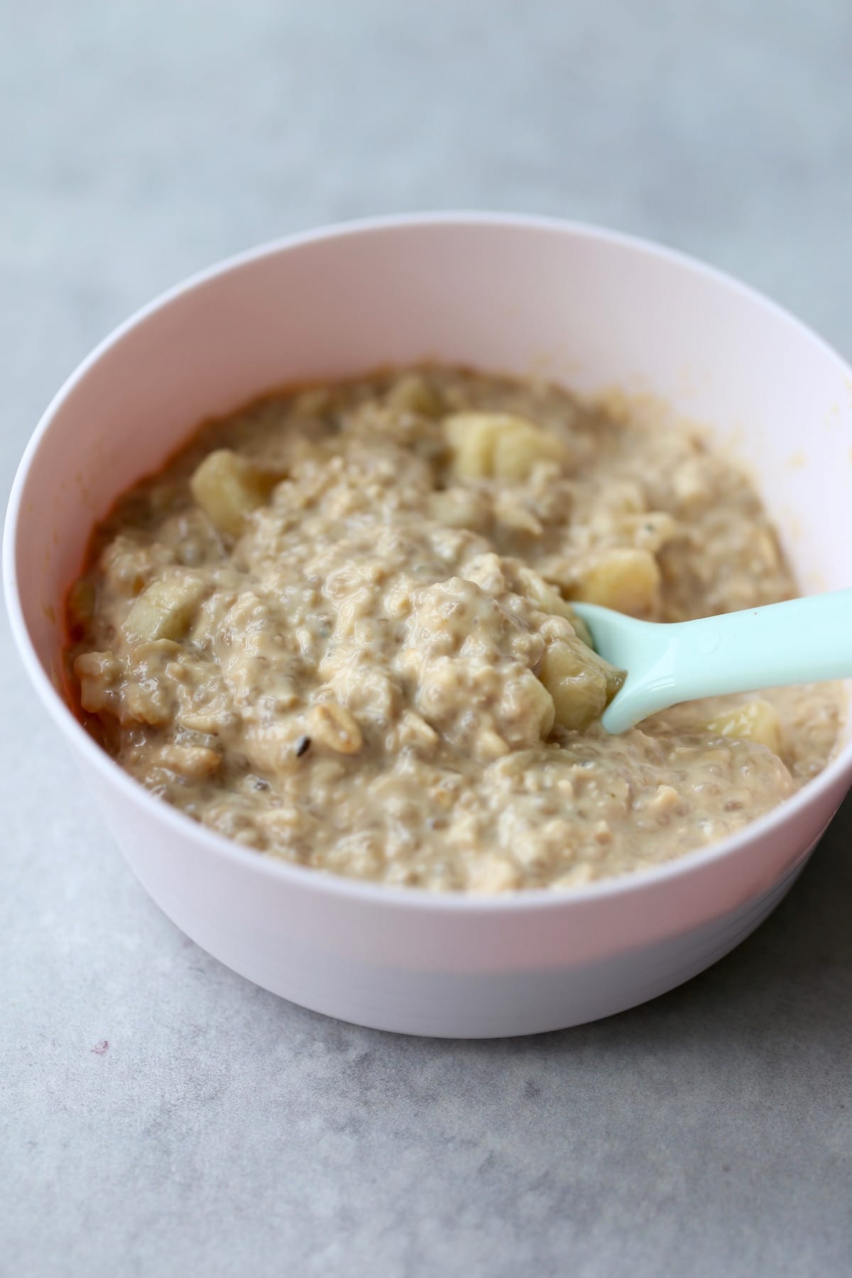 a bowl of peanut butter banana oatmeal