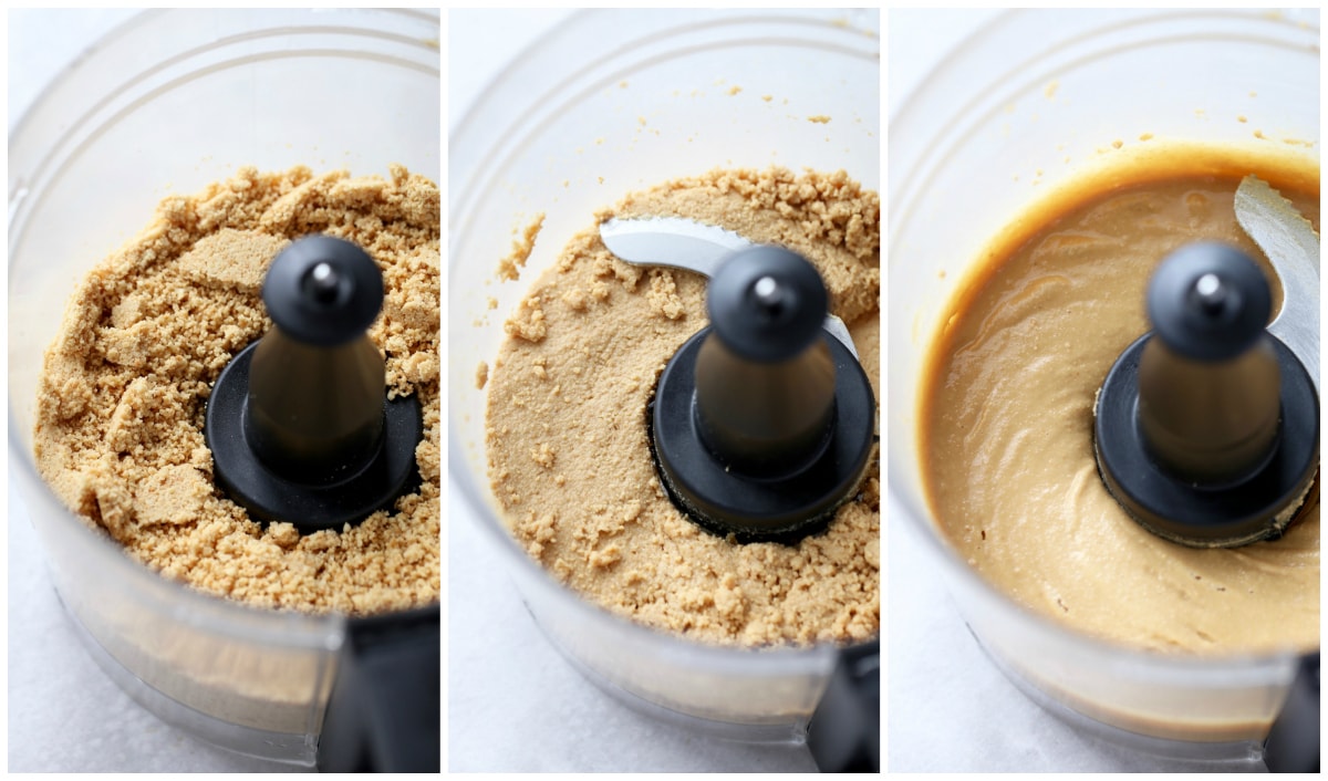 peanuts being processed into peanut butter