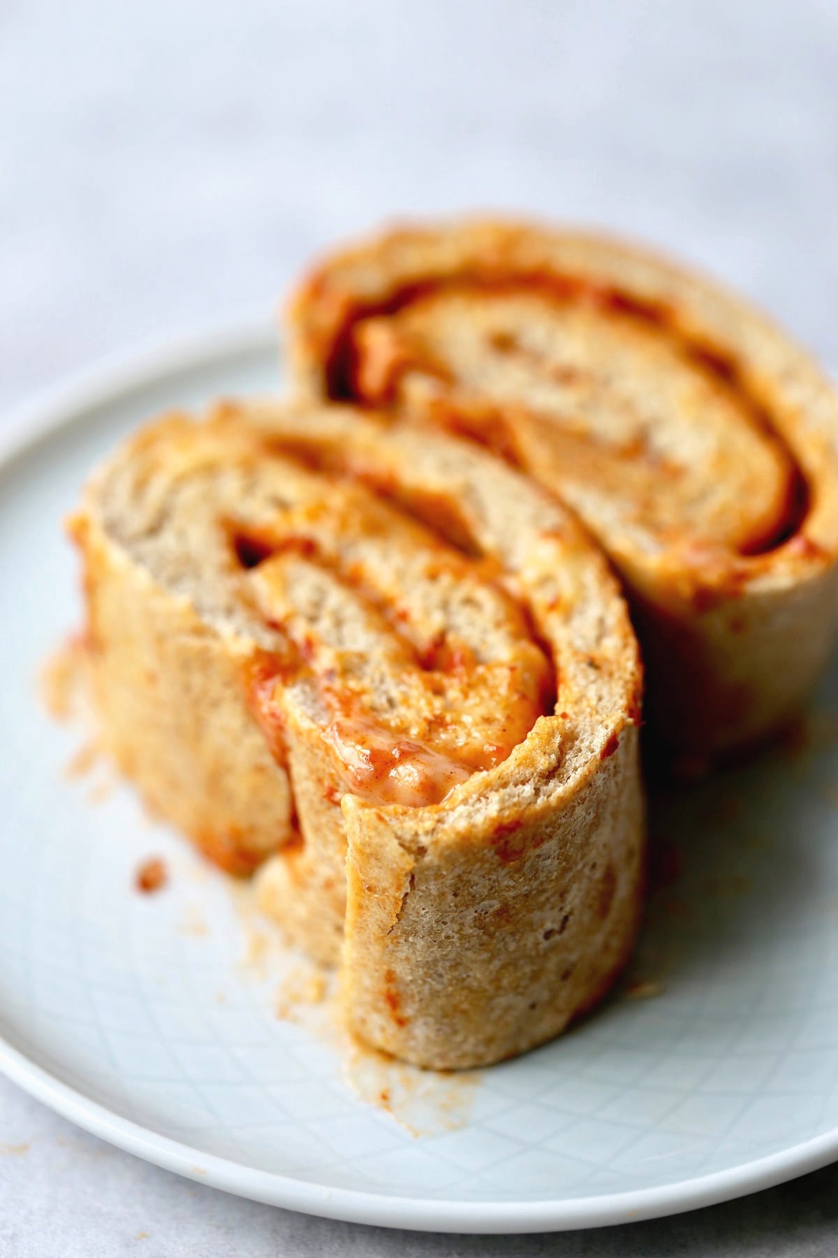 doughy crusty pizza bread on a plate