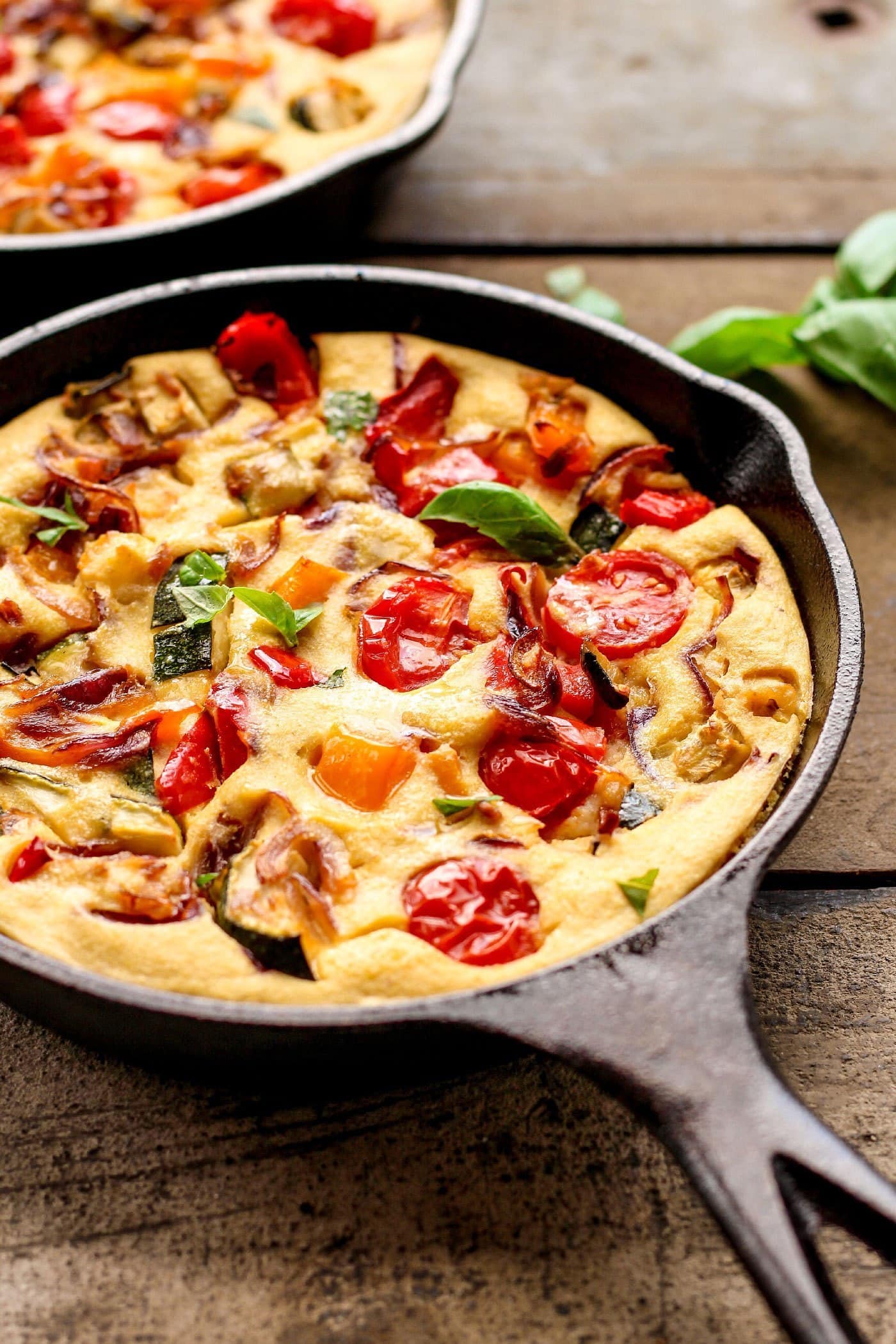 easy vegan mediterranean quiche in a skillet