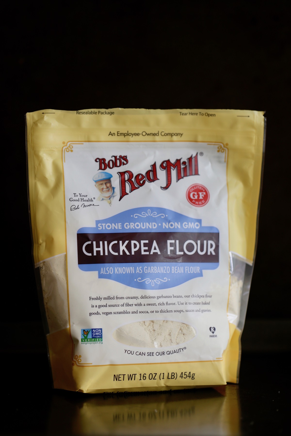 A bag of chickpea flour