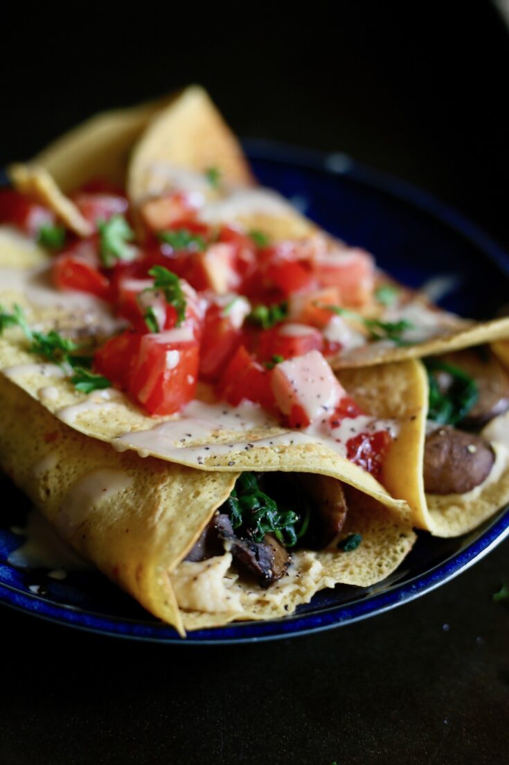 Easy Savory Chickpea Flour Crepes The Conscientious Eater