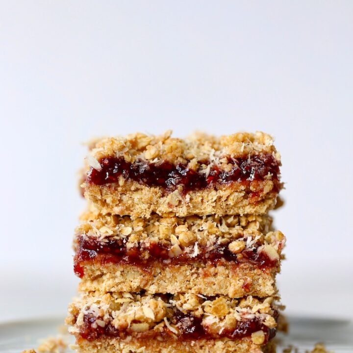 Vegan Strawberry Jam Oatmeal Bars-image