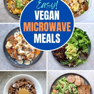 vegan microwave meals collage