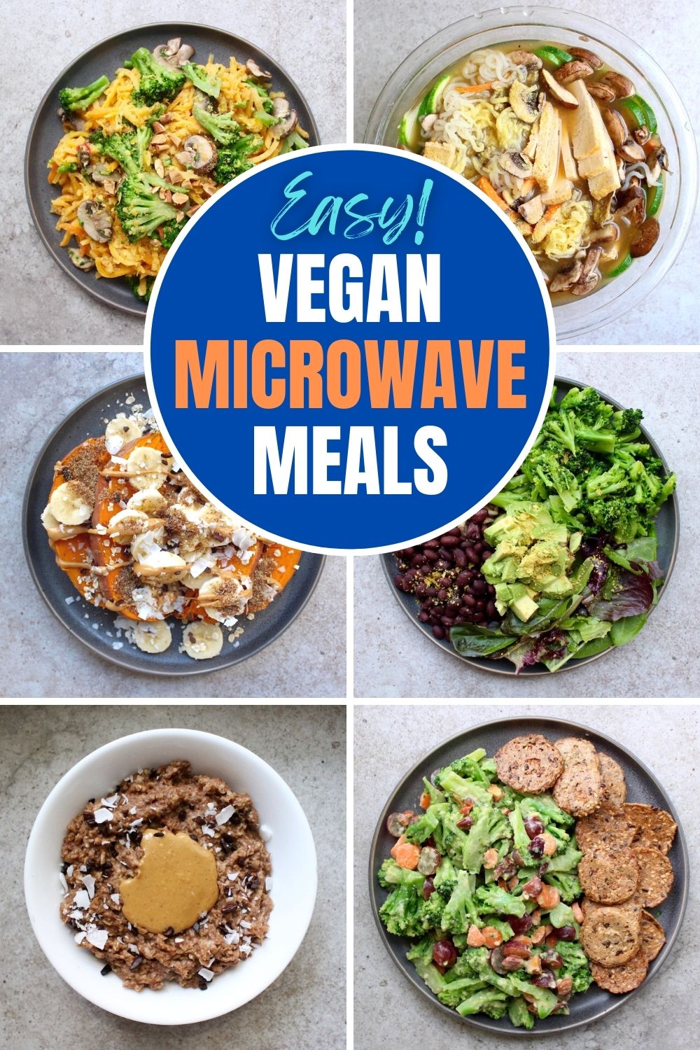 vegan microwave meals collage