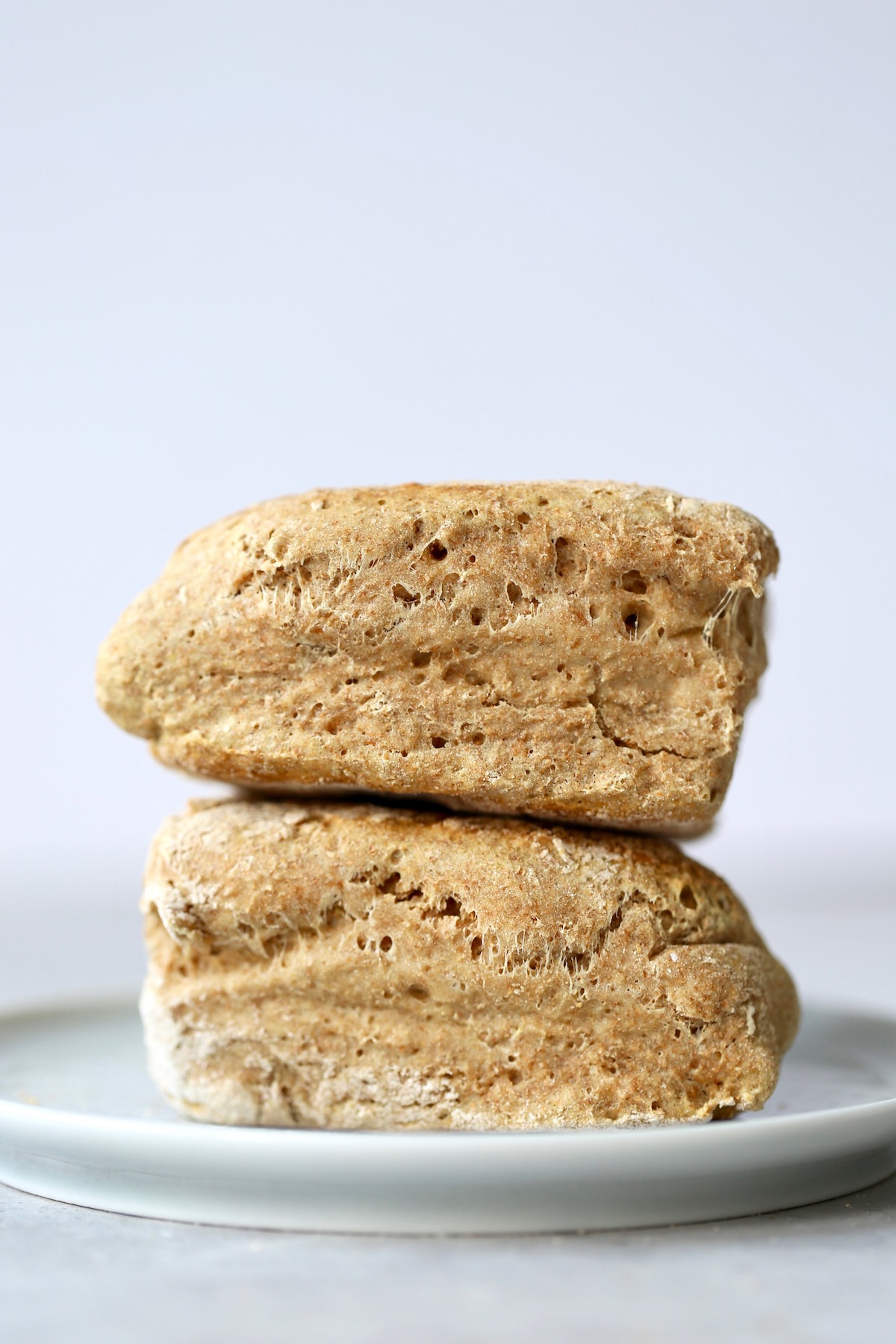 fluffy vegan Irish soda farls stacked on each other