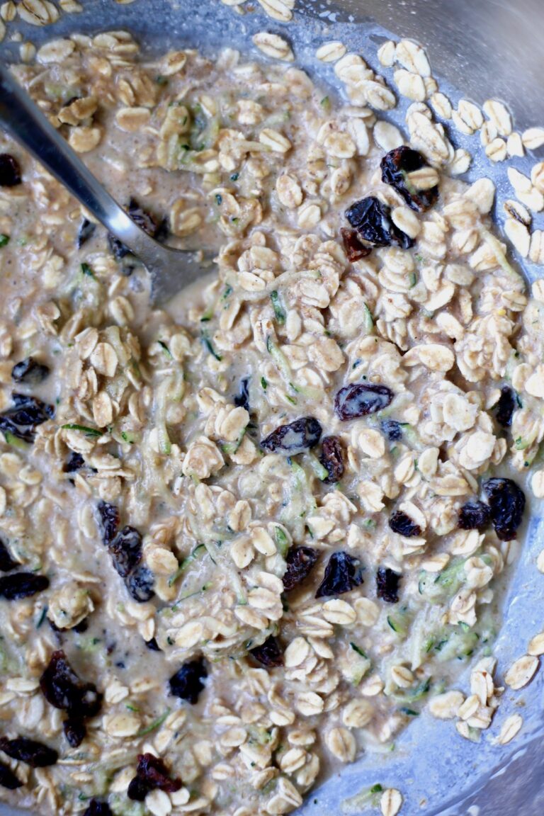 Add in the dry ingredients to the baked oatmeal recipe